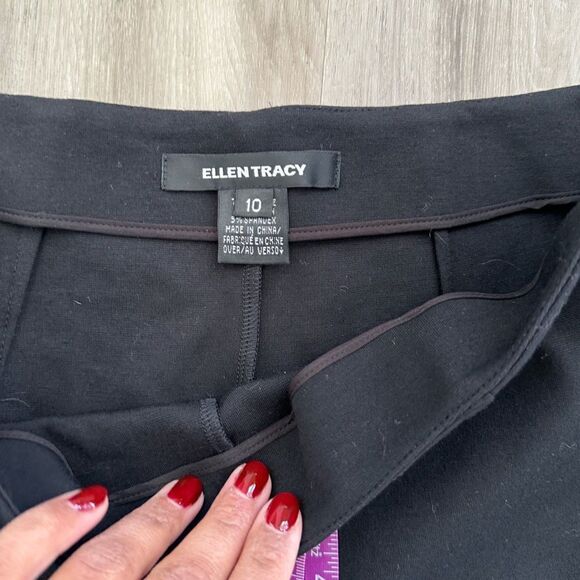 Ellen Tracy wide leg zip up stretch slacks  black - Picture 4 of 10